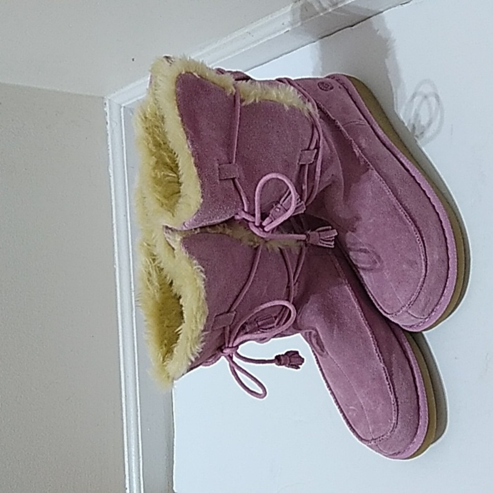 Earth Origins Pink Miami Faux Fur Lined Winter Boots